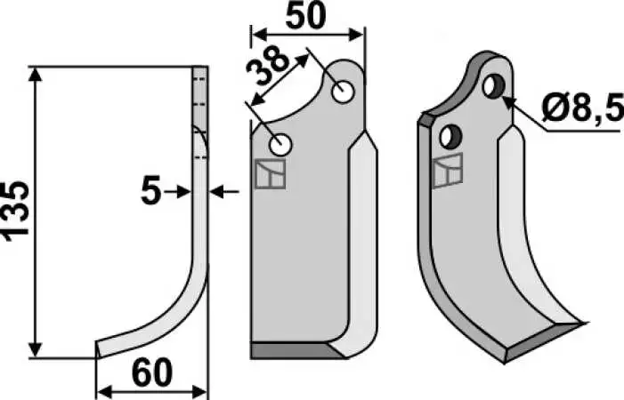 Fräsmesser 135x50mm, links
